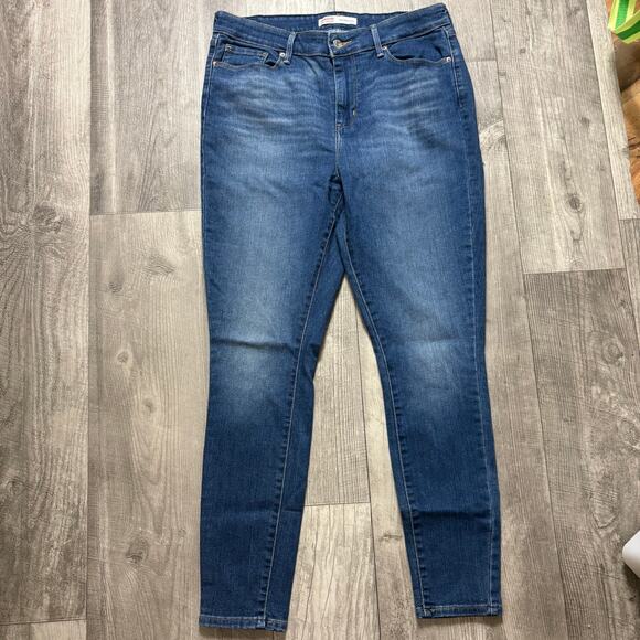 Levi’s High Rise Skinny Blue Jeans Size 14 W32 - Picture 1 of 4